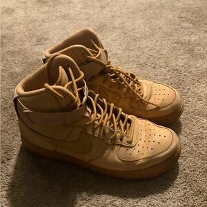 Nike High-Top Sneakers in Tan